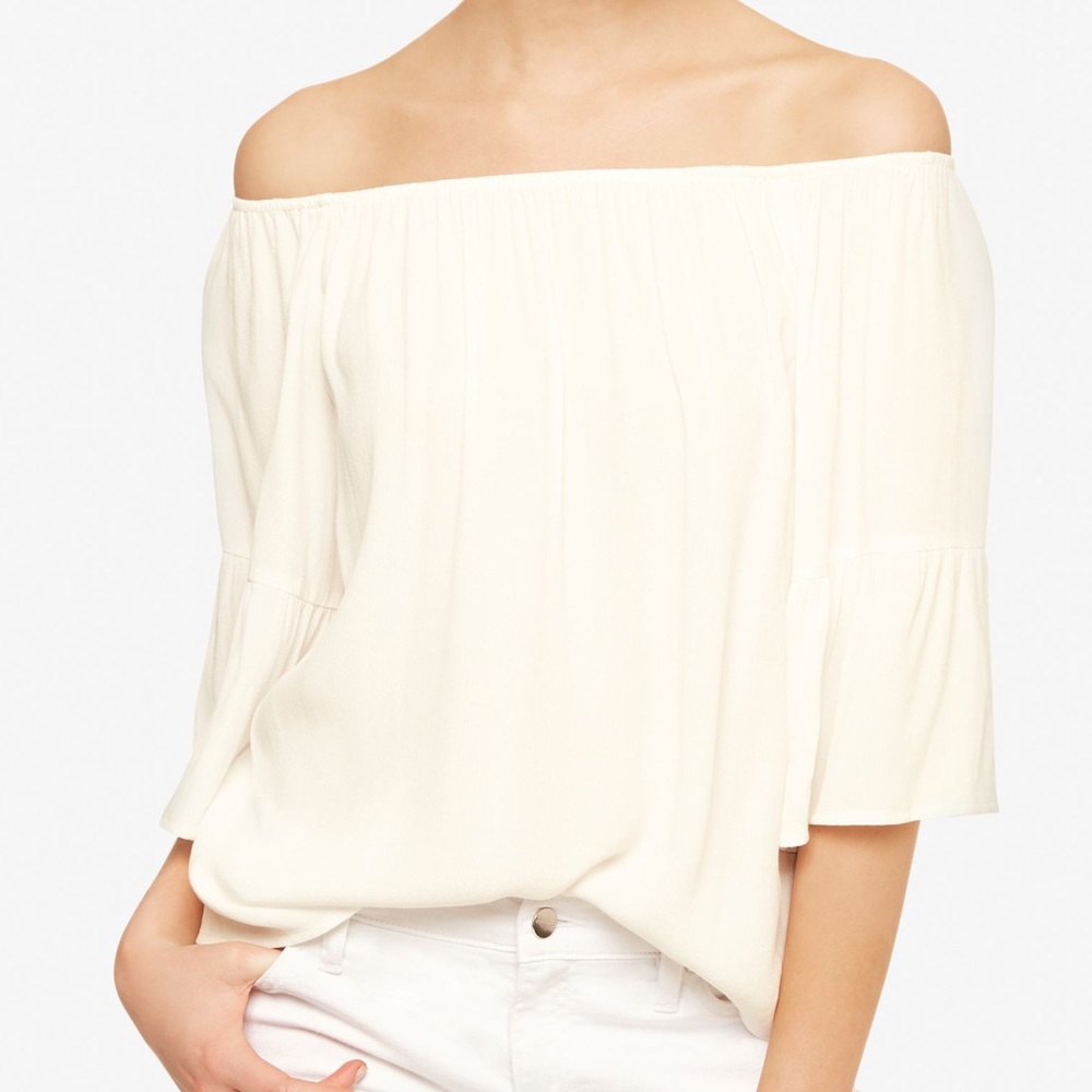 SANCTUARY Flor Off The Shoulder White Top Size M